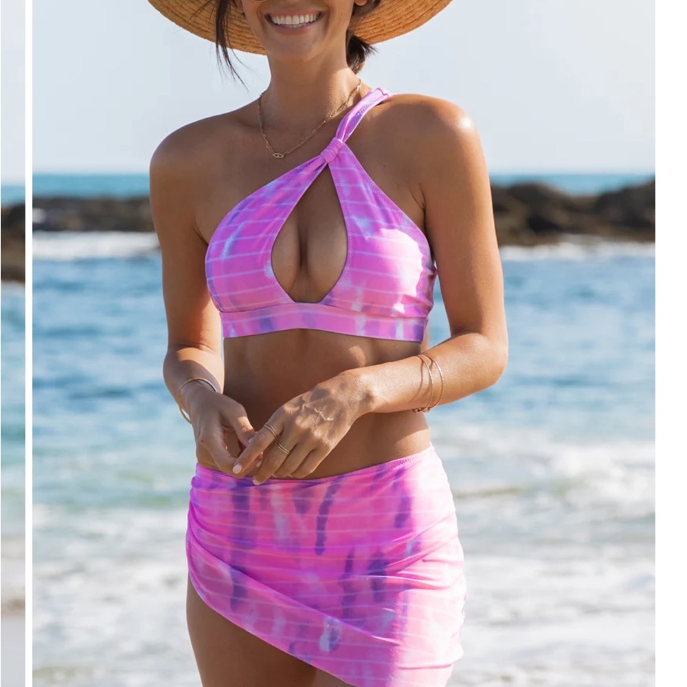 Pink Tie-Dye Women's Swim Set